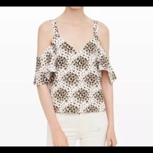 Club Monaco Beuio Cold Shoulder Floral Blouse